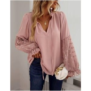 Boho Swiss Dot Oversized Blouse